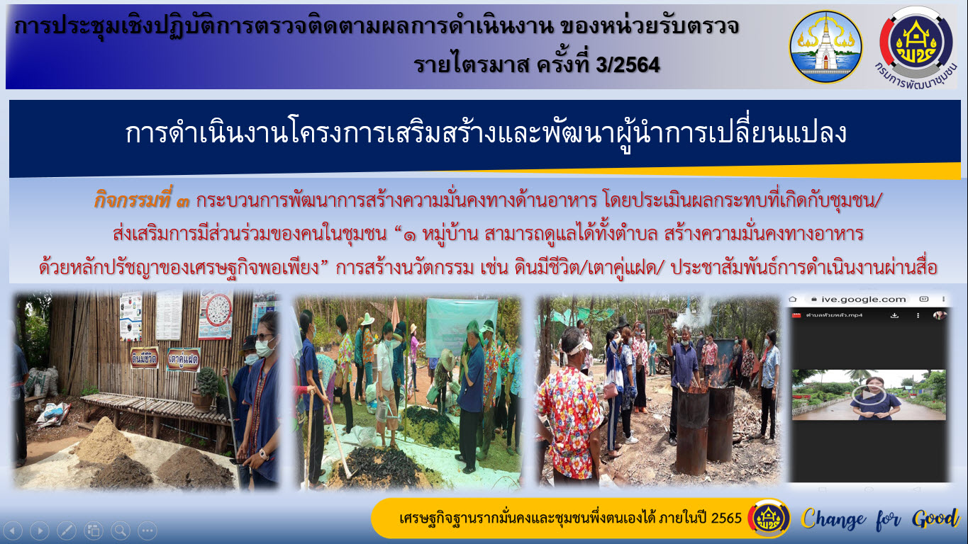 พช.สกลนคร ร่วมประชุมเชิงปฏิบัติการตรวจติดตามผลการดำเนินงานของหน่วยรับตรวจ รายไตรมาส ครั้งที่ 3/2564