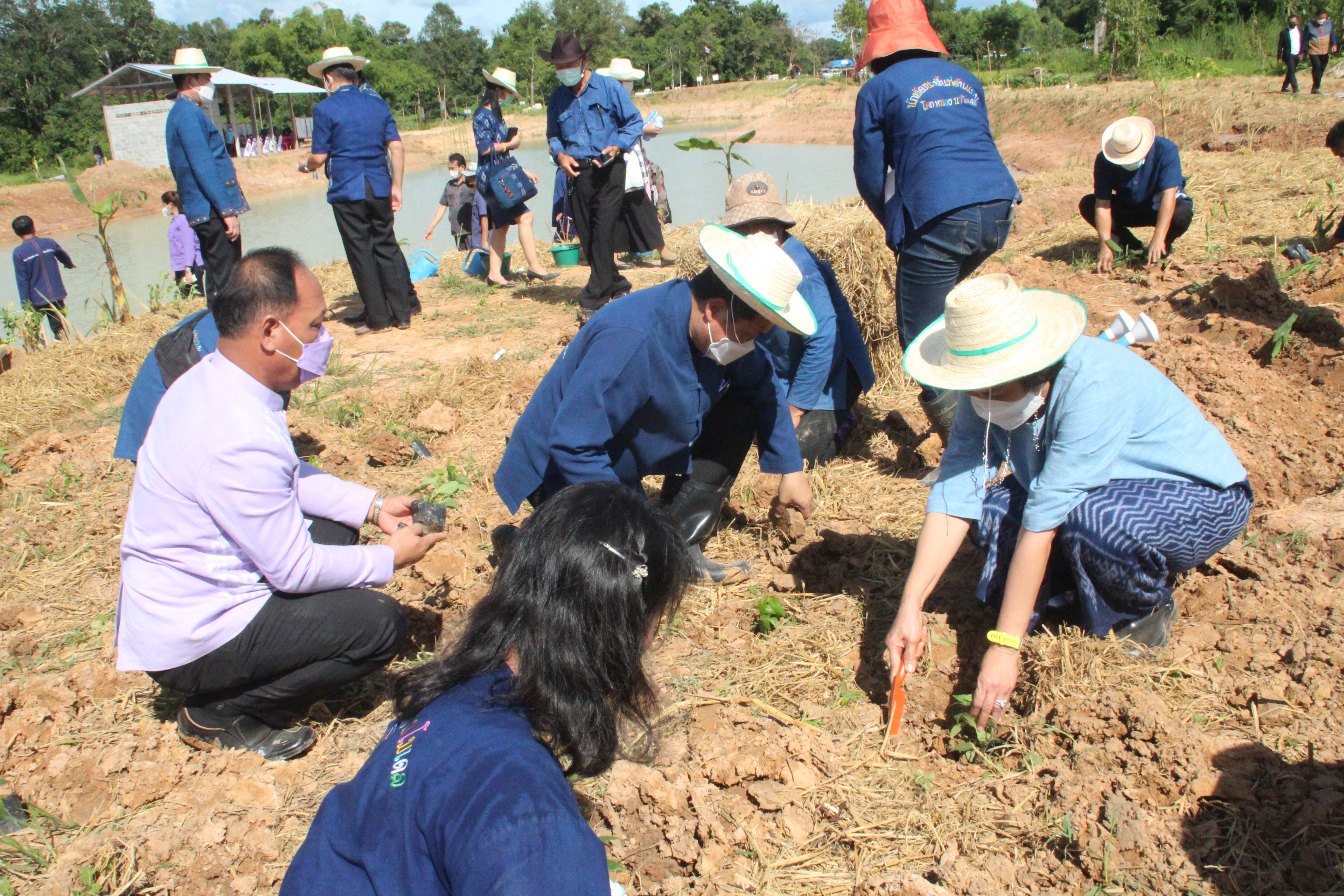 อธิบดี พช. และประธานสภาสตรีแห่งชาติ ในพระบรมราชินูปถัมภ์ เยี่ยมชมแปลง “โคก หนอง นา พช.” สกลนคร