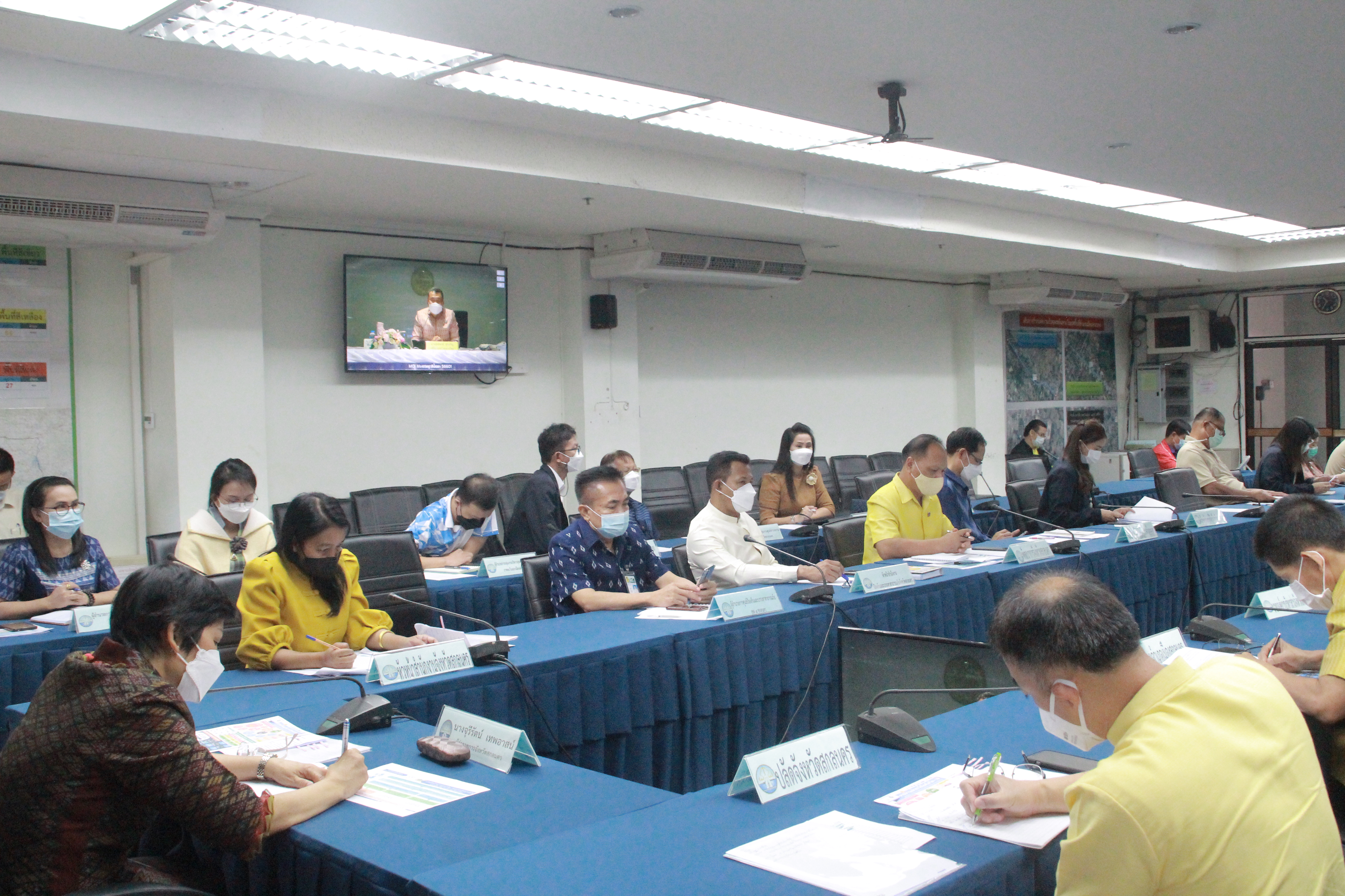 พจ.สกลนคร : ร่วมประชุมรับมอบนโยบาย ปลัดกระทรวงมหาดไทย ผ่านระบบวีดิทัศน์ทางไกล (VCS)