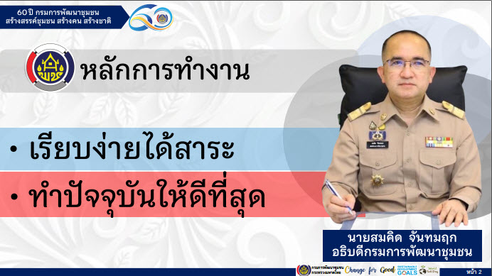 พช.สกลนคร : ร่วมประชุมมอบนโยบายการขับเคลื่อนงานพัฒนาชุมชน ประจำปี 2565