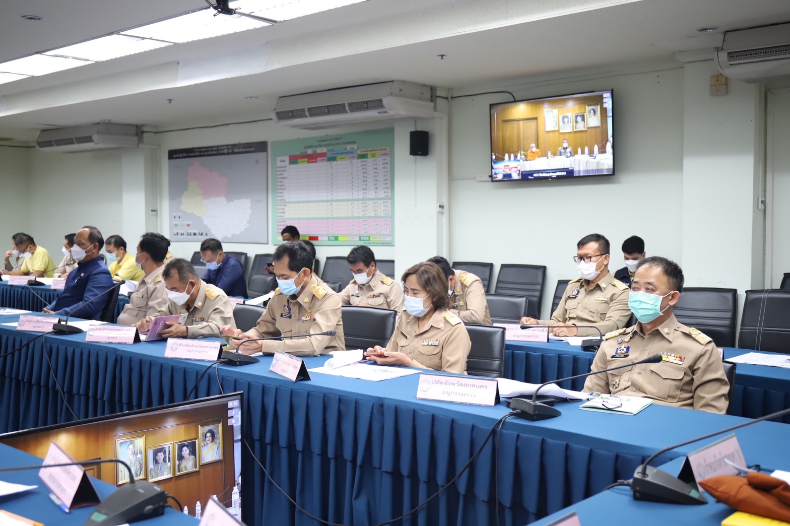 พจ.สกลนคร : ร่วมประชุมการจัดพิธีทอดผ้าป่าสนับสนุนโครงการทุนเล่าเรียนหลวงสำหรับพระสงฆ์ไทย ผ่านระบบวีดิทัศน์ทางไกล (Video Conference System)