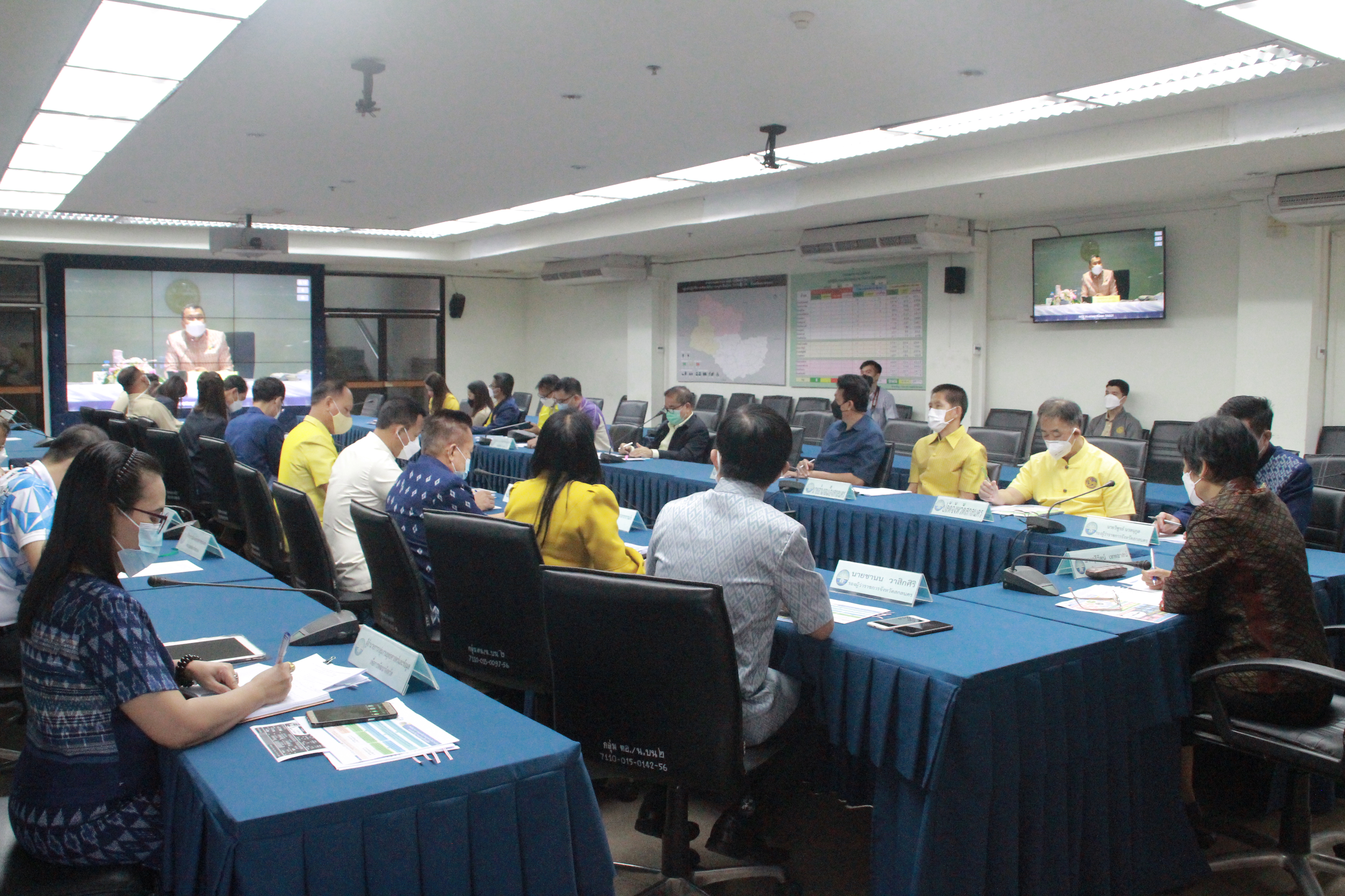 พจ.สกลนคร : ร่วมประชุมรับมอบนโยบาย ปลัดกระทรวงมหาดไทย ผ่านระบบวีดิทัศน์ทางไกล (VCS)