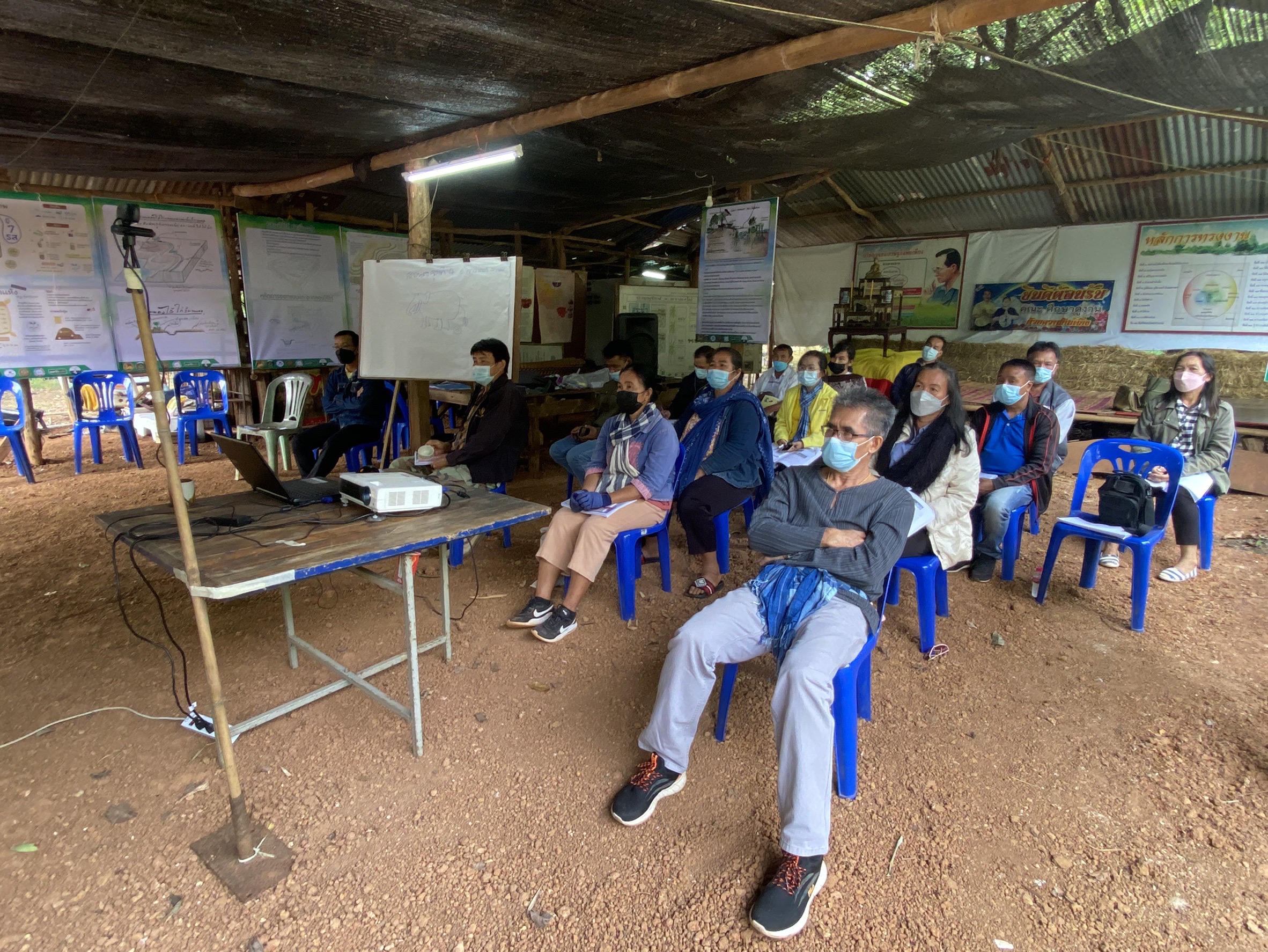 พจ.สกลนคร : ลงพื้นที่ให้กำลังใจผู้เข้าอบรมแกนนำขับเคลื่อนหมู่บ้านเศรษฐกิจพอเพียง