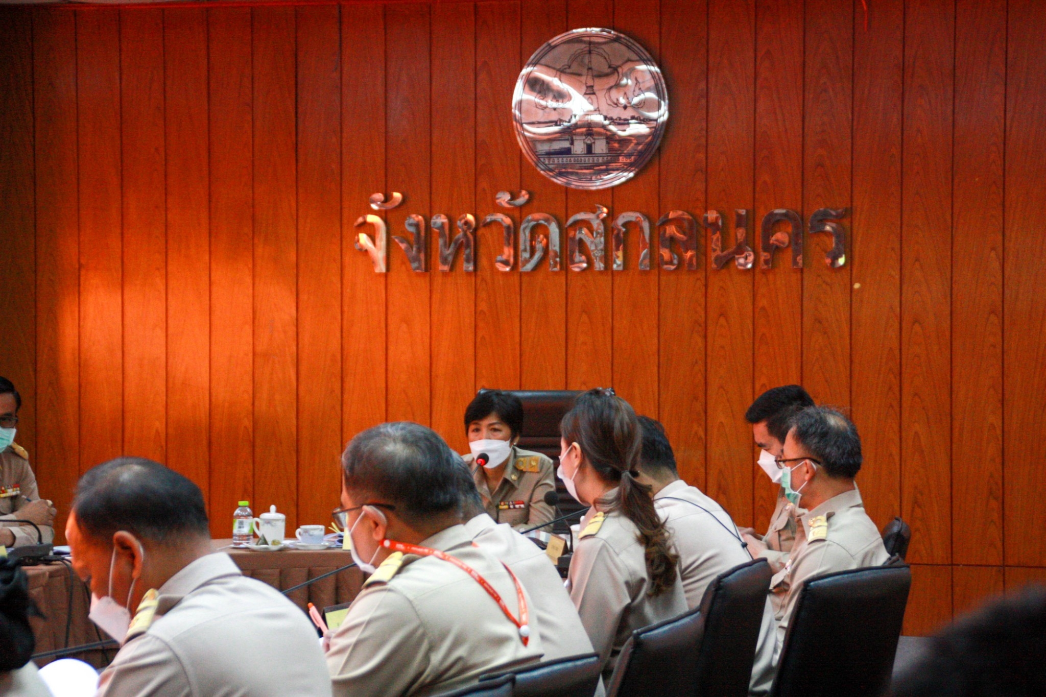 พช.สกลนคร : ร่วมประชุมหน่วยงานสังกัดกระทรวงมหาดไทยและนายอำเภอ