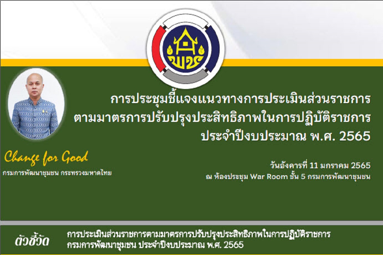 พช.สกลนคร : ร่วมประชุมชี้แจงการดำเนินงานตามมาตรการปรับปรุงประสิทธิภาพในการปฏบัติราชการ ปี 2565