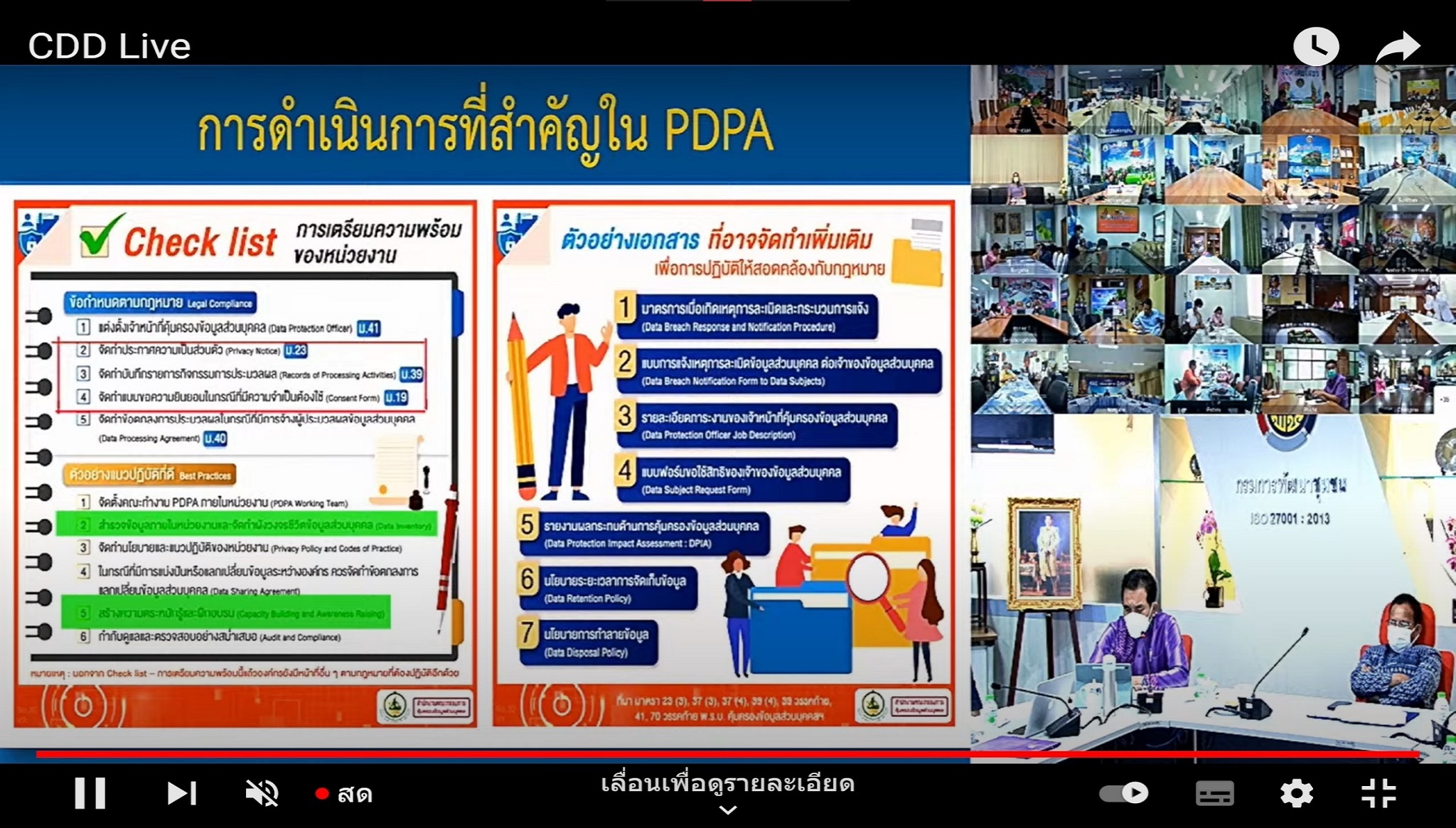 พช.สกลนคร : พช.สกลนคร : ร่วมรับฟังการประชุมชี้แจงเพื่อสร้างความเข้าใจเกี่ยวกับการคุ้มครองข้อมูลส่วนบุคลของกรมการพัฒนาชุมชน ผ่านระบบ Video Conference