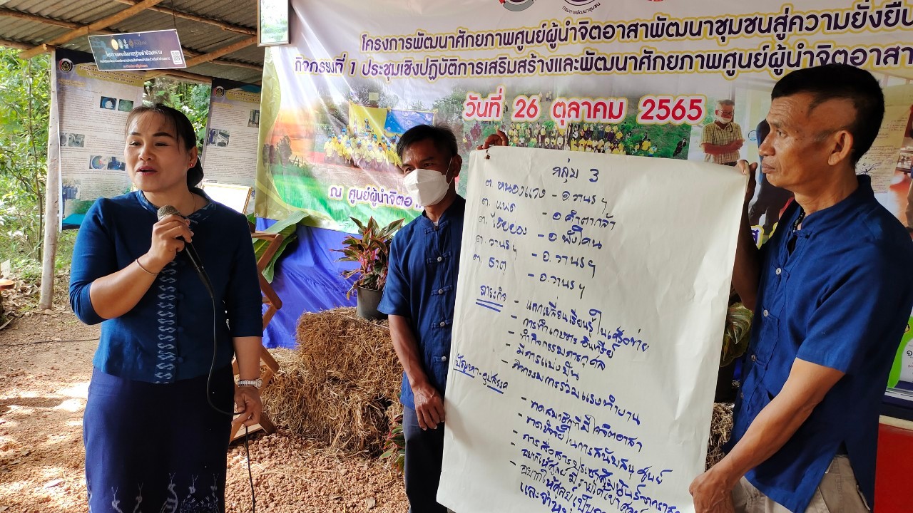 พช.สกลนคร : ขับเคลื่อนโครงการพัฒนาศักยภาพศูนย์ผู้นำจิตอาสาพัฒนาชุมชนสู่ความยั่งยืน