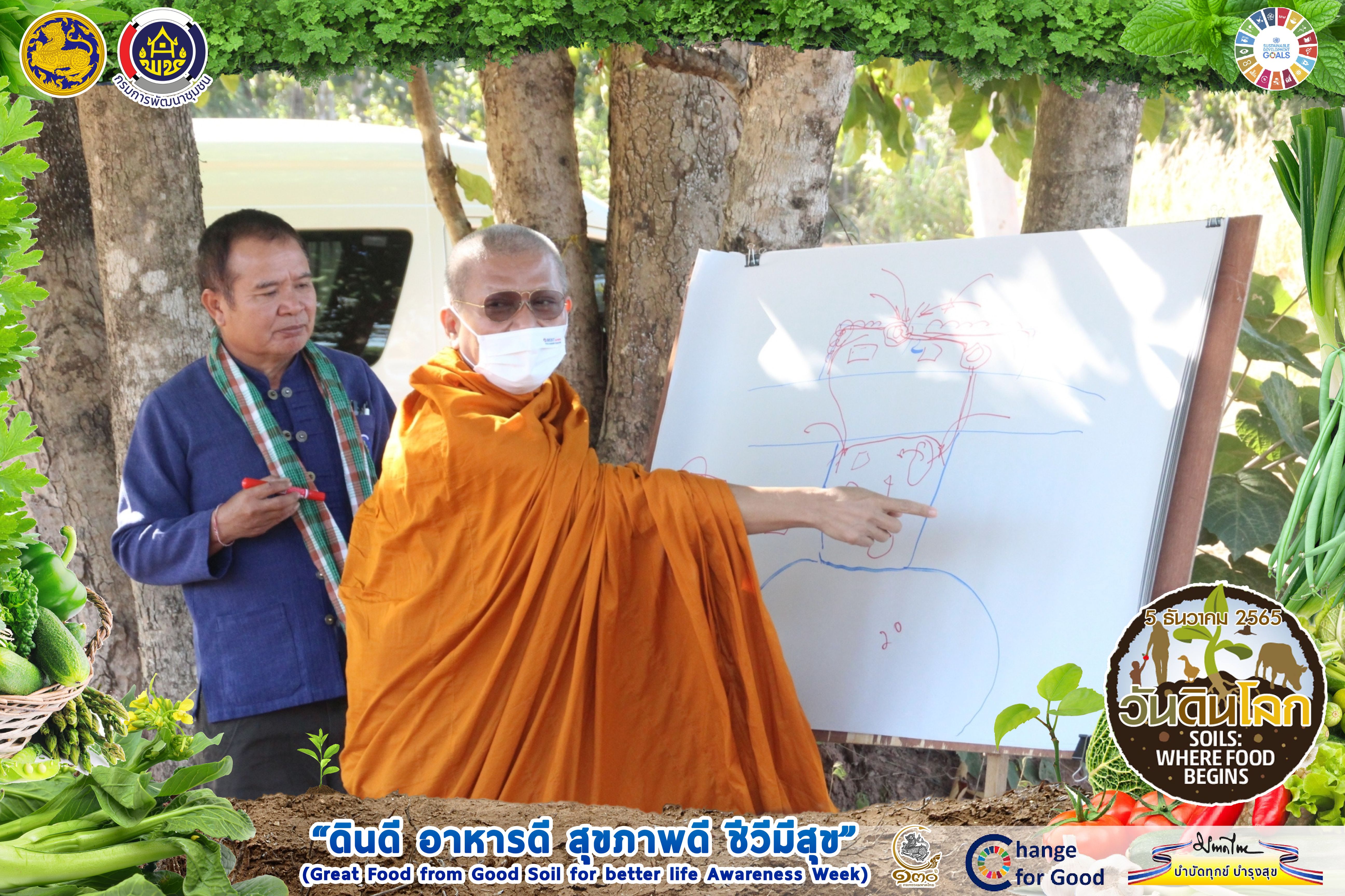 รองอธิบดีกรมการพัฒนาชุมชน กระทรวงมหาดไทย :  ติดตามการดำเนินงานศูนย์เรียนรู้ทฤษฎีใหม่รูปแบบ “โคก หนอง นา  พัฒนาชุมชน“ ในเขตพื้นที่ จังหวัดสกลนคร  เพื่อเตรียมความพร้อมใช้เป็นสถานที่ปฎิบัติธรรมและเผยแพร่พระพุทธศาสนาแก่พุทธศาสนิกชน  พร้อมใช้เป็นสถานที่อบรมอาชีพแก่ครัวเรือนผู้ด้อยโอกาส