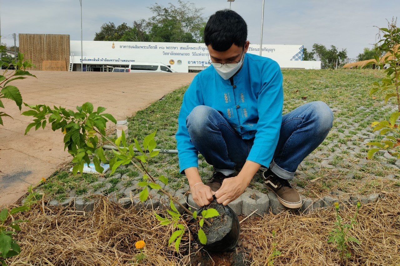 จังหวัดสกลนคร : จัดกิจกรรม “เอามื้อสามัคคี” ปลูกพืชสมุนไพรในแปลงสวนพฤกษศาสตร์โรงเรียนบ้านดอนกอย