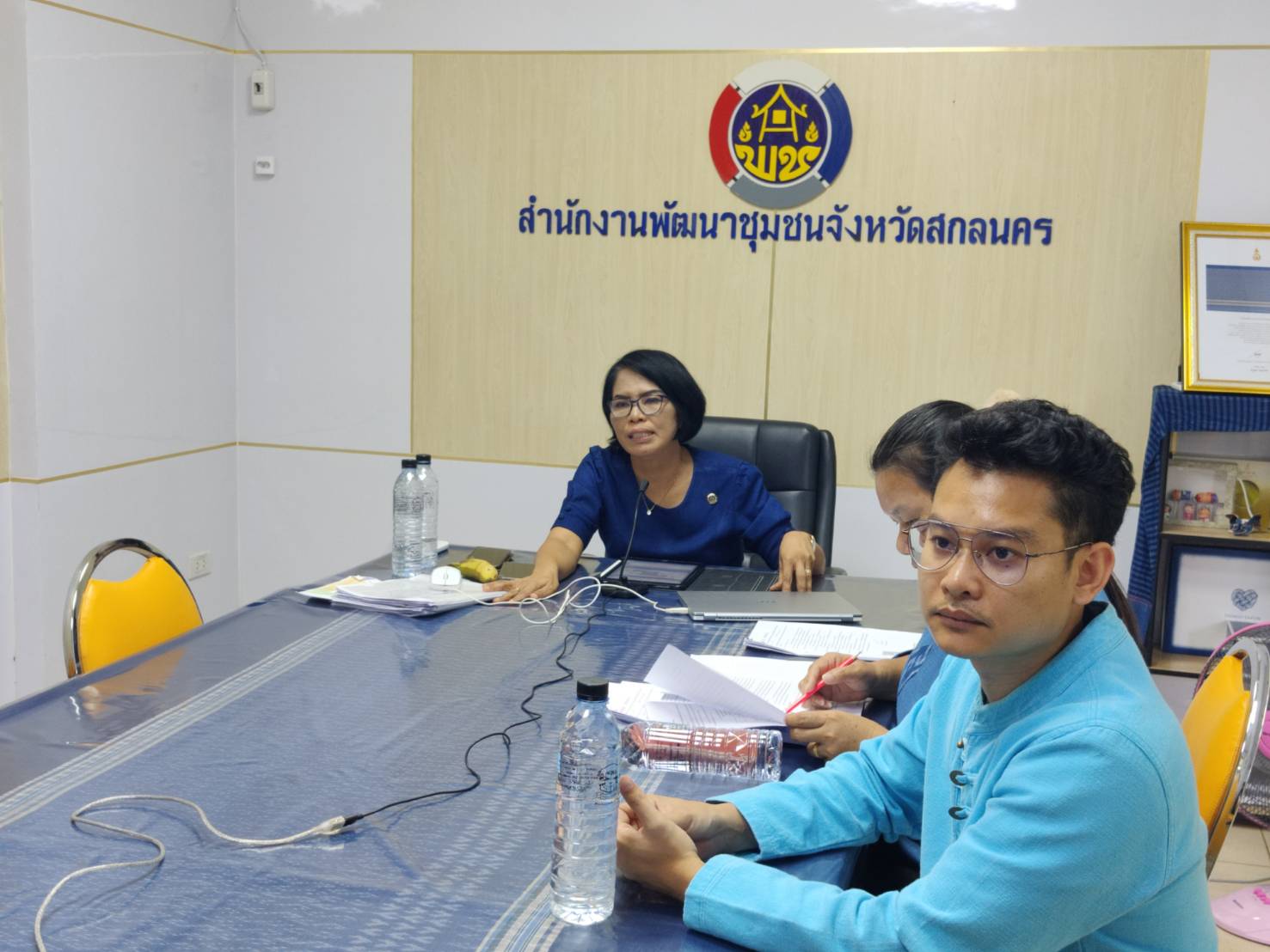 พช.สกลนคร : ขับเคลื่อนการดำเนินงานโครงการพัฒนาชุมชนดิจิทัล 4.0  ประจำปี 2566  ผ่านระบบ  Cisco WebEx