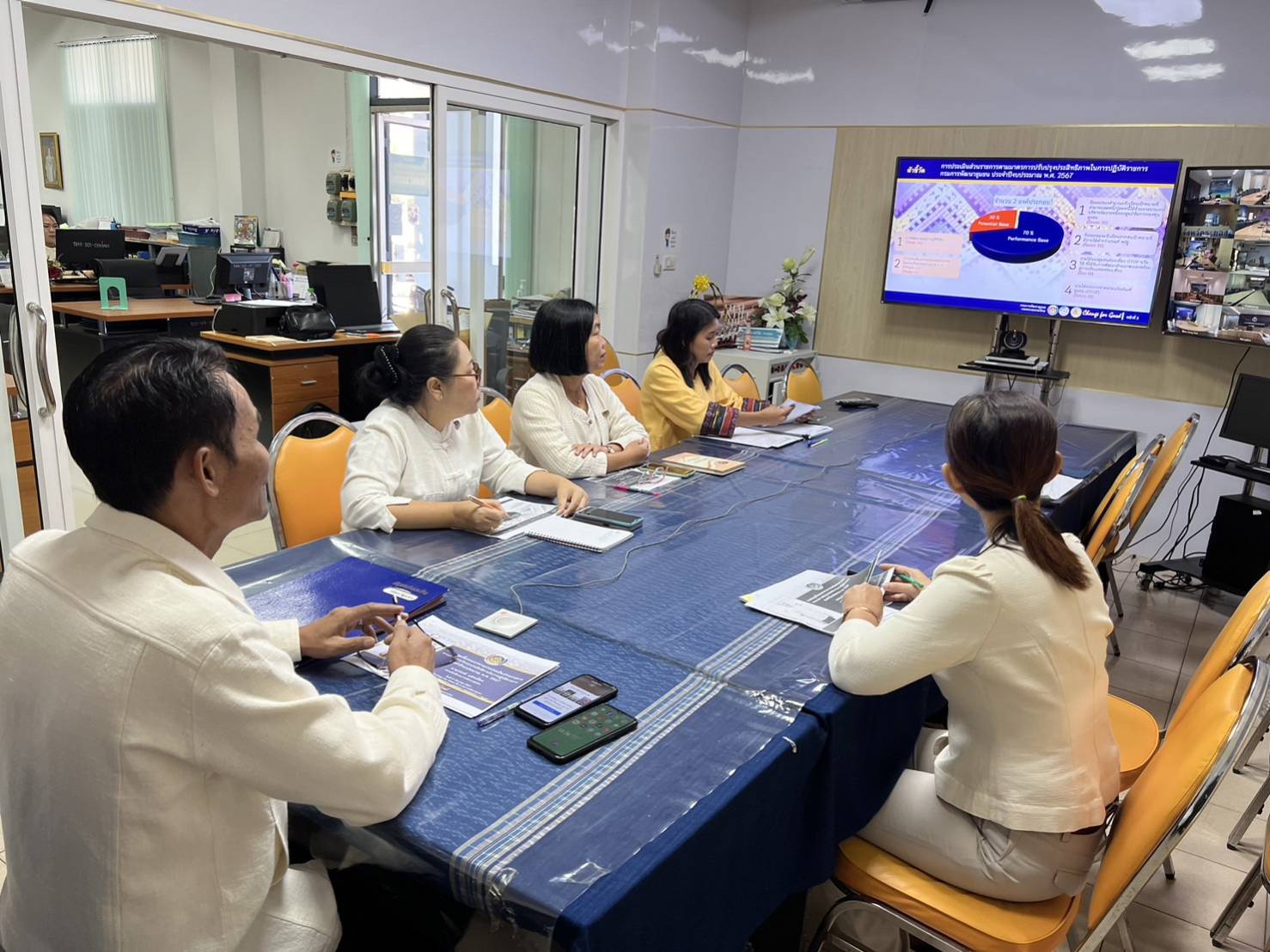 พช.สกลนคร : ร่วมประชุมโครงการการดำเนินงานตามมาตรการปรับปรุง ประสิทธิภาพในการปฏิบัติราชการของกรมการพัฒนาชุมชน ประจำปีงบประมาณ พ.ศ. ๒๕๖๗ กิจกรรมที่ ๑ ประชุมเชิงปฏิบัติการการดำเนินงานตามมาตรการปรับปรุงประสิทธิภาพในการปฏิบัติราชการ ประจำปี งบประมาณ พ.ศ. ๒๕๖๗ ผ่านระบบวีดิทัศน์ทางไกล