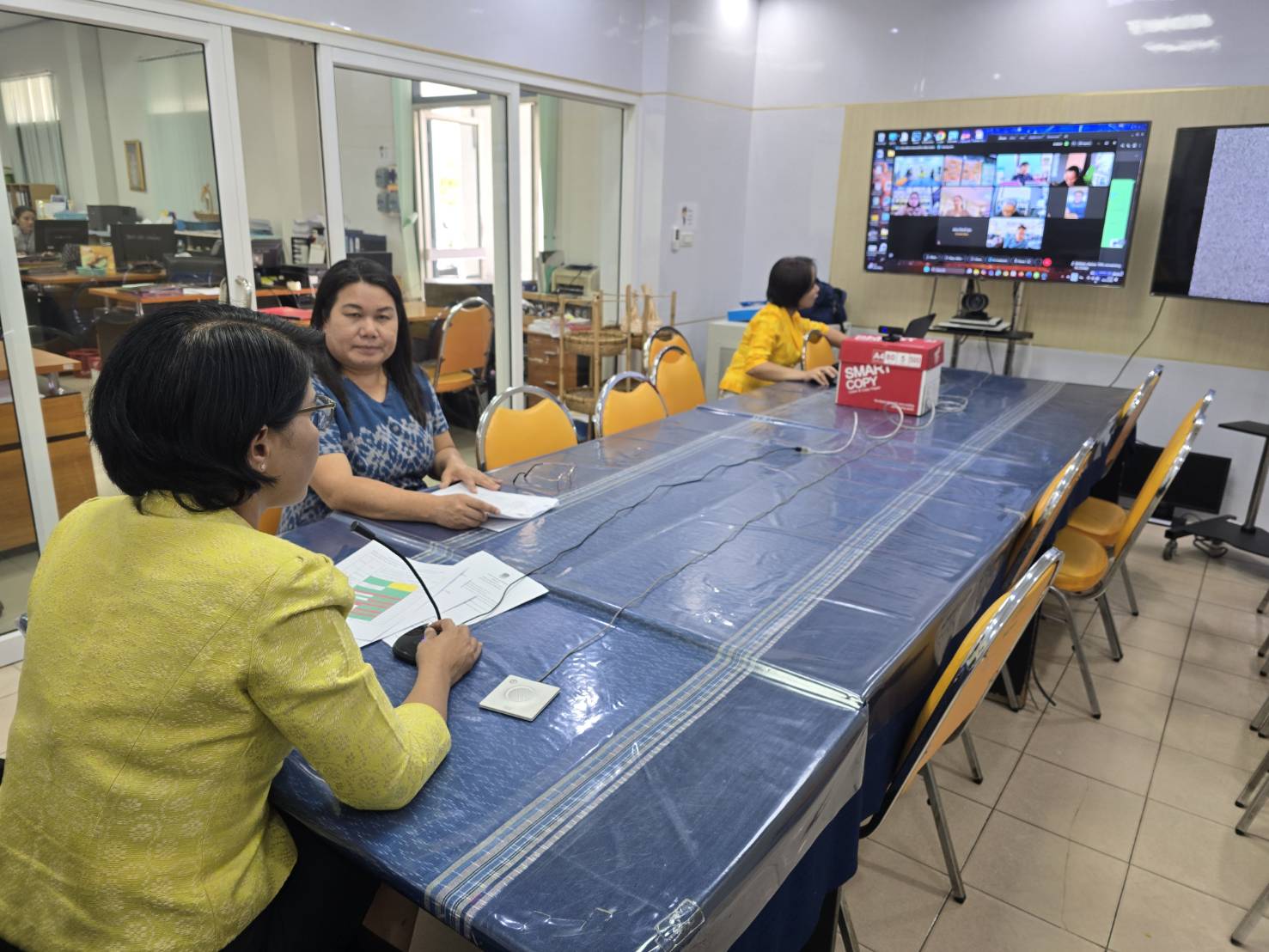 📢พช.สกลนคร : ประชุมขับเคลื่อนงานสารสนเทศเพื่อการพัฒนาชุมชน ผ่านระบบออนไลน์ Cisco Webex